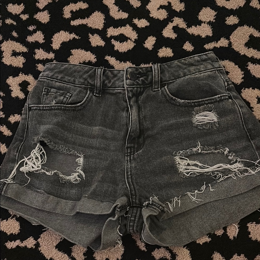PacSun Black Distressed Jean Shorts High-Waisted